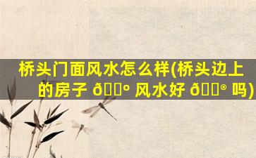桥头门面风水怎么样(桥头边上的房子 🐺 风水好 💮 吗)